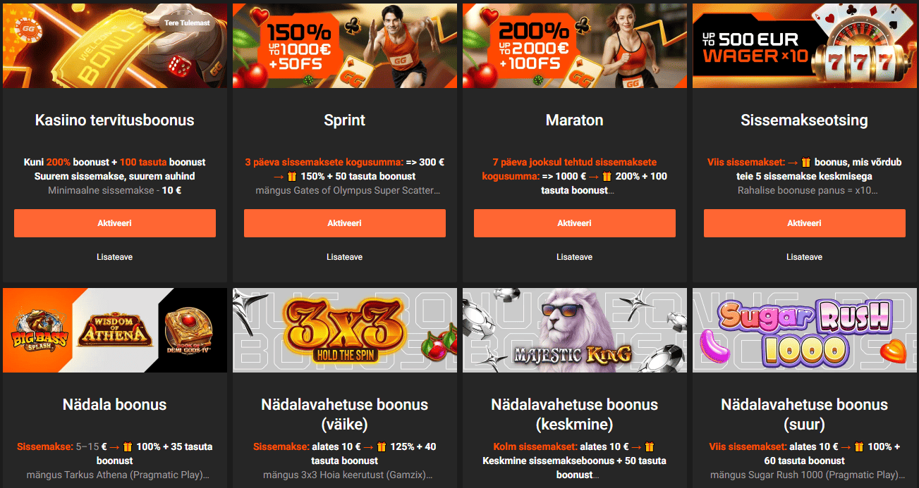 GGBET kasiino boonus