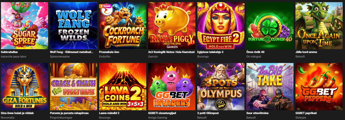 GGBET kasiino mänguautomaadid